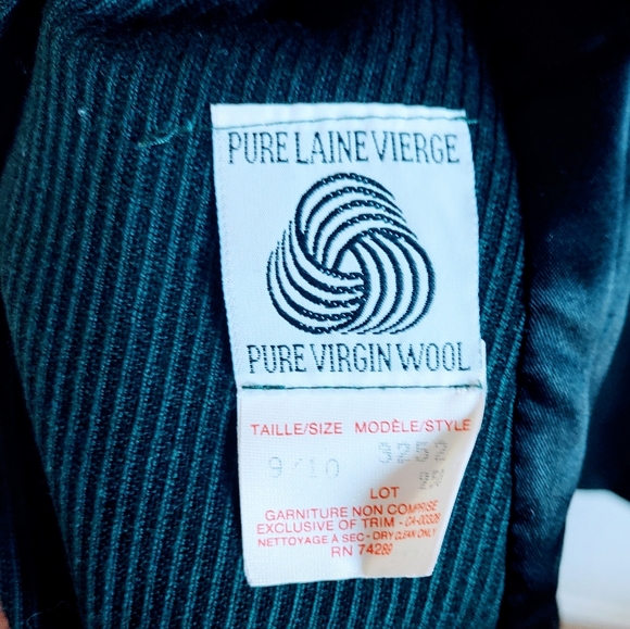 Vintage 80s Wool Jacket - Dark Green - Picture 15 of 16